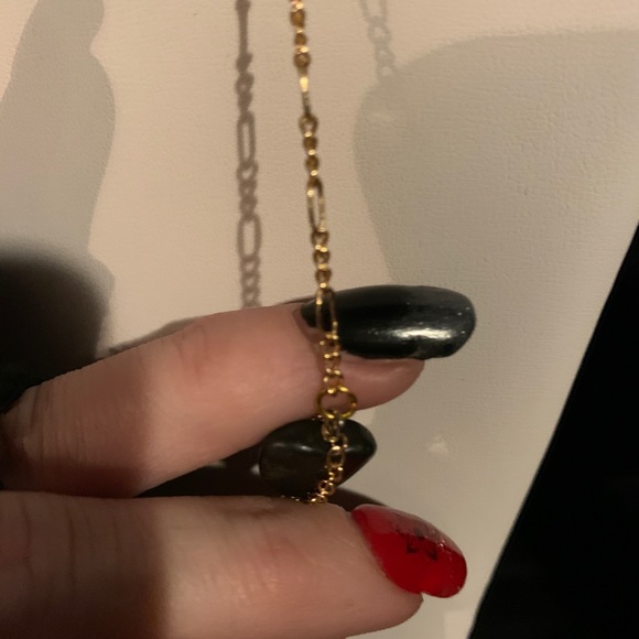 Original One of a Kind Hematite Heart and Gold Chain Clock Drop Necklace - Picture 5 of 15